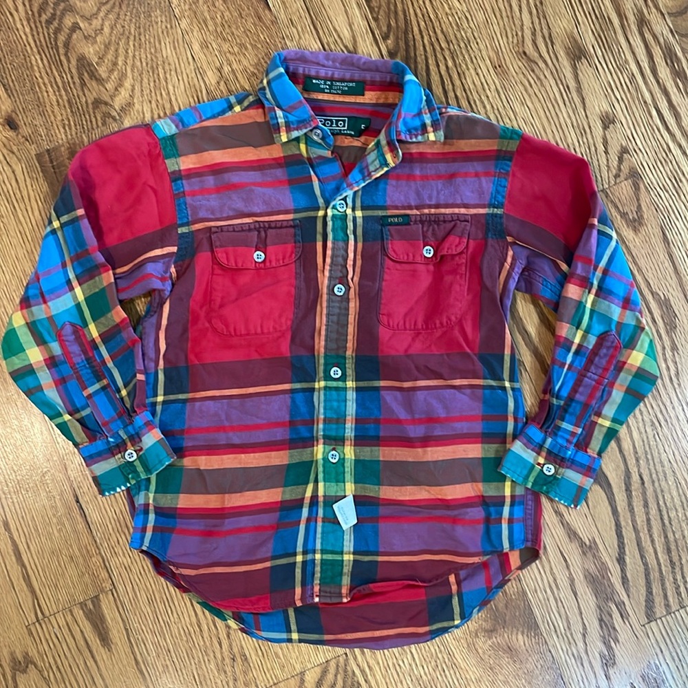 Girl’s Polo Ralph Lauren Flannel Button Down/Button Up Shirt. Size 5.